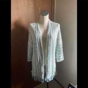 NWT Christopher & Banks Fringe duster sweater 14W X